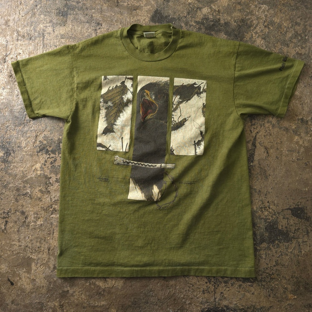Vintage 90s Anvil Green T-shirt XL Zooper Platte River MI